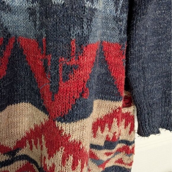 Chaps Aztec Southwestern Sweater Womens Size Large Blue Western Long Sleeve - Picture 5 of 12